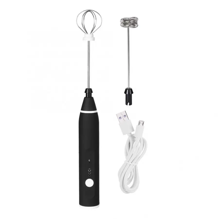 Milk Frother Electric Automatic Egg Beater Mixer Milk Frother 3 Speed Adjustable Blender with USB Charging Black Foamer