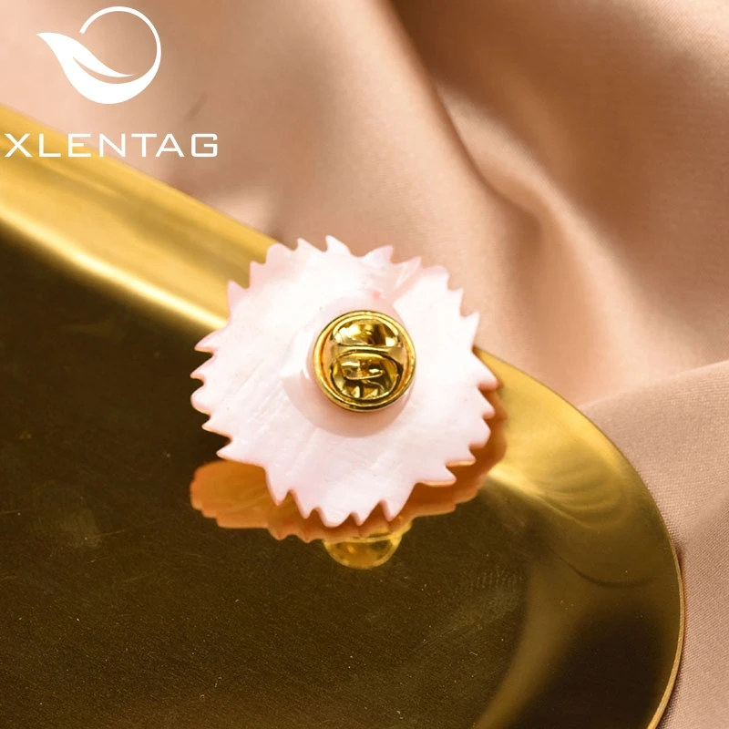 XlentAg Fine Натуральный Свежий белый жемчуг оболочки цветок брошь розовый для женщин девушки день рождения ювелирные изделия для вечеринок аксессуары в стиле поп GO0351