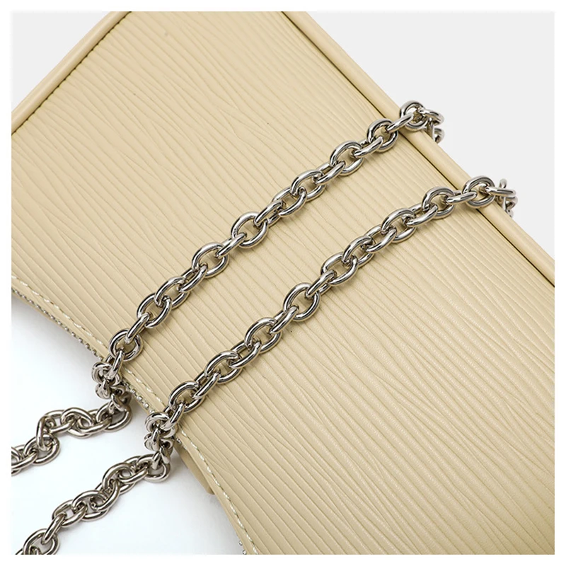 

Female bag 2021 new luxury brand trendy fashion ladies leather handbag underarm bag chain shoulder messenger small square bag