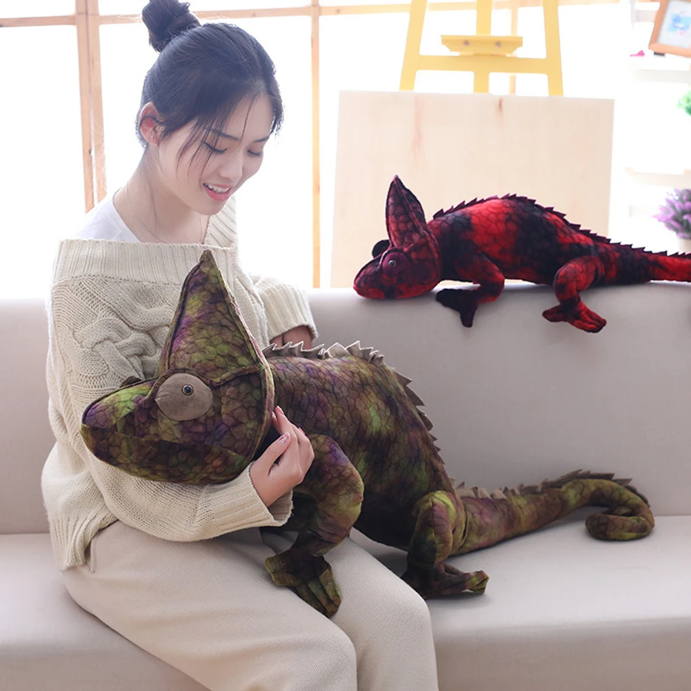 

70cm Simulation Lizard Chameleon Doll Plush Toys Soft Wild Animal Pillow For Kids Birthday Gifts 2 Colors