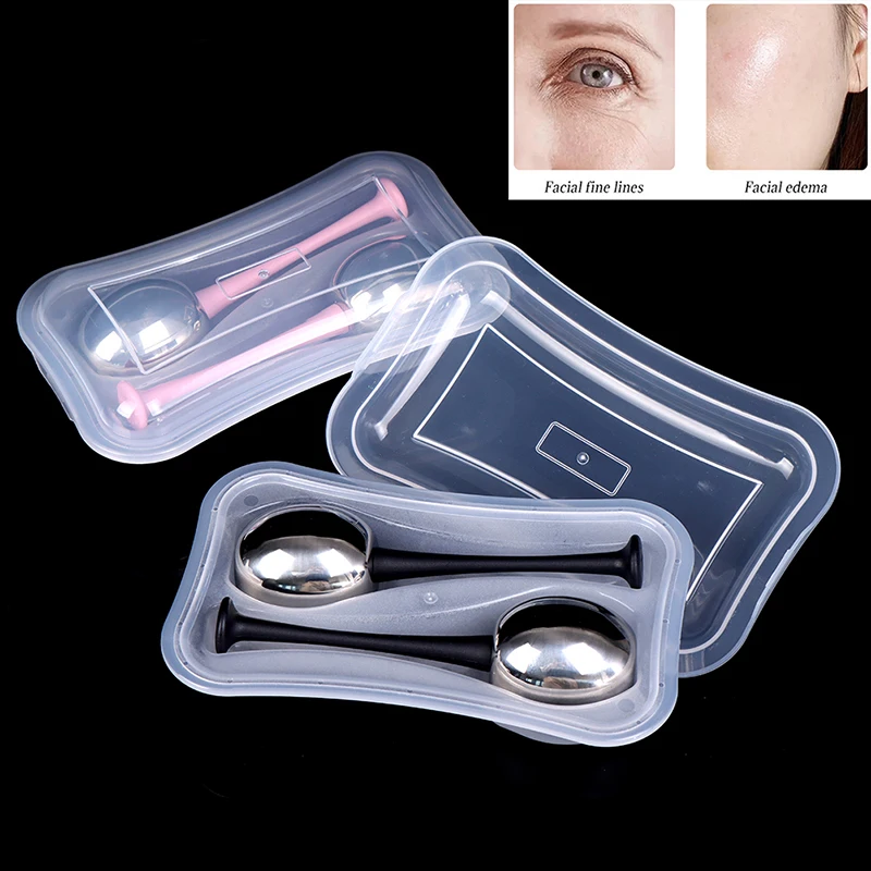 2pcs Facial Ice Globes Face Eye Massager Stainless Steel Cooling Cryo Spa For Anti Aging Skin Care Tool Beauty | Красота и здоровье