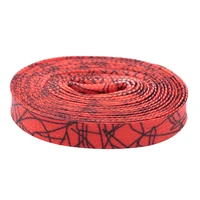 7mm red black thunder pattern heat transfer printing shoelace unisex for trendy shoe easy bootslace walking soft cord