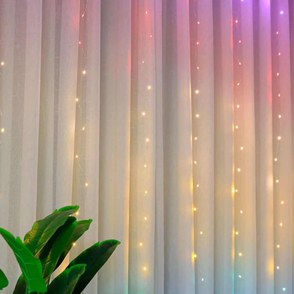 Rainbow LED Christmas Curtain String Lights Water Waterfall Lamp Wedding Room Decor Garland Garden Decoration Fairy Light 5V | Освещение