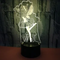3d illusion nightlight led 7 color change touch remote desk table lamp ballet dancing girl model children holiday gift