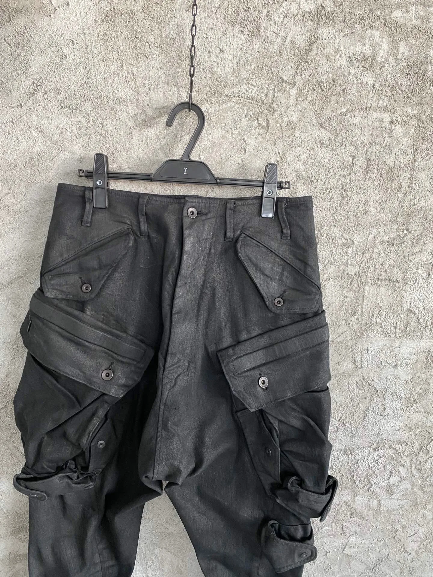 Мужские зауженные черные джинсы-Карго | Мужская одежда