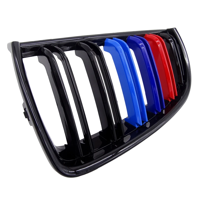 1 пара Автомобильная решетка гриль Передняя почечная Глянцевая 2 линия матовый