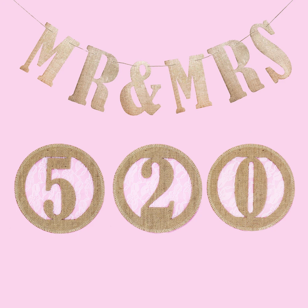 1 шт. джутовая Мешковина баннер Винтаж кружево номер 0 9 гессенской баннеры флаг