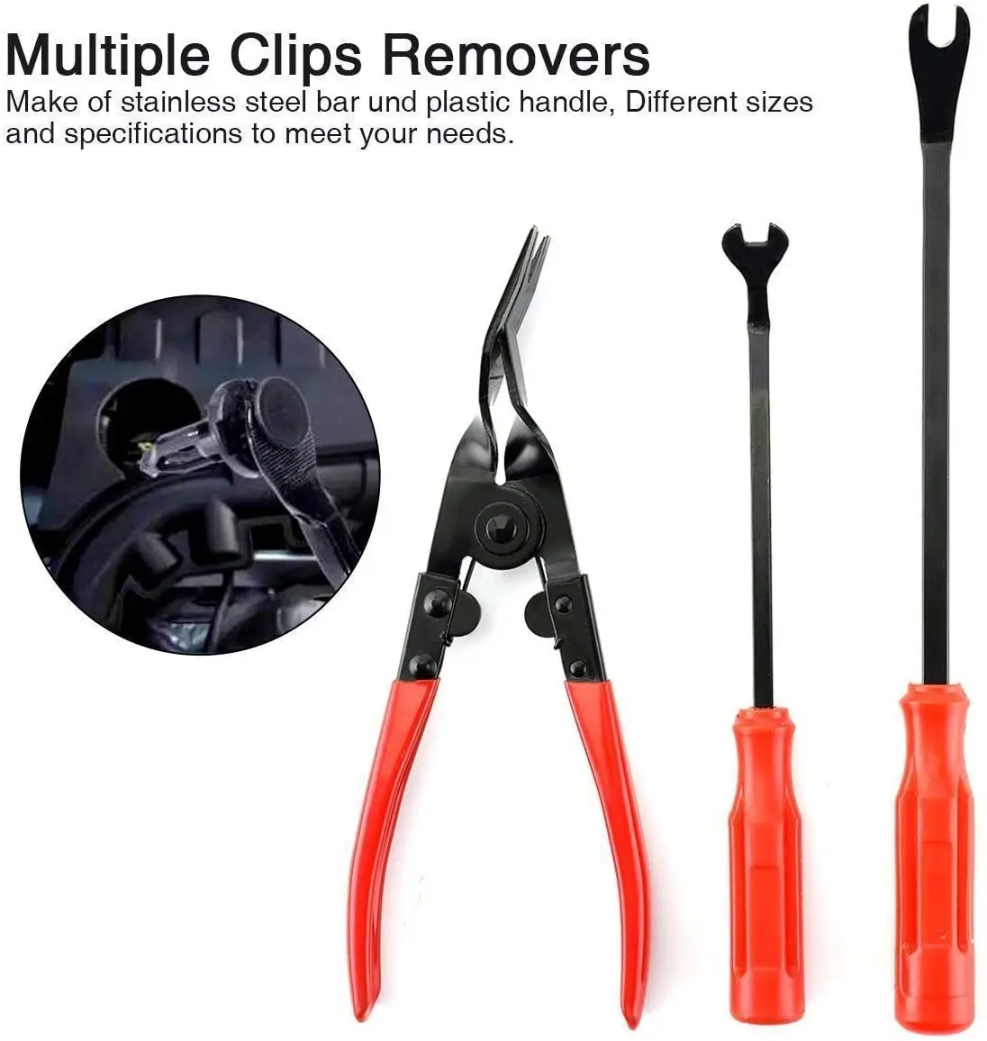 

Car Trim Removal Tool Set Auto Door Panel Clip Plier Set Fastener Audio Radio Removal Installation Remover Nylon Pry Tool Kit