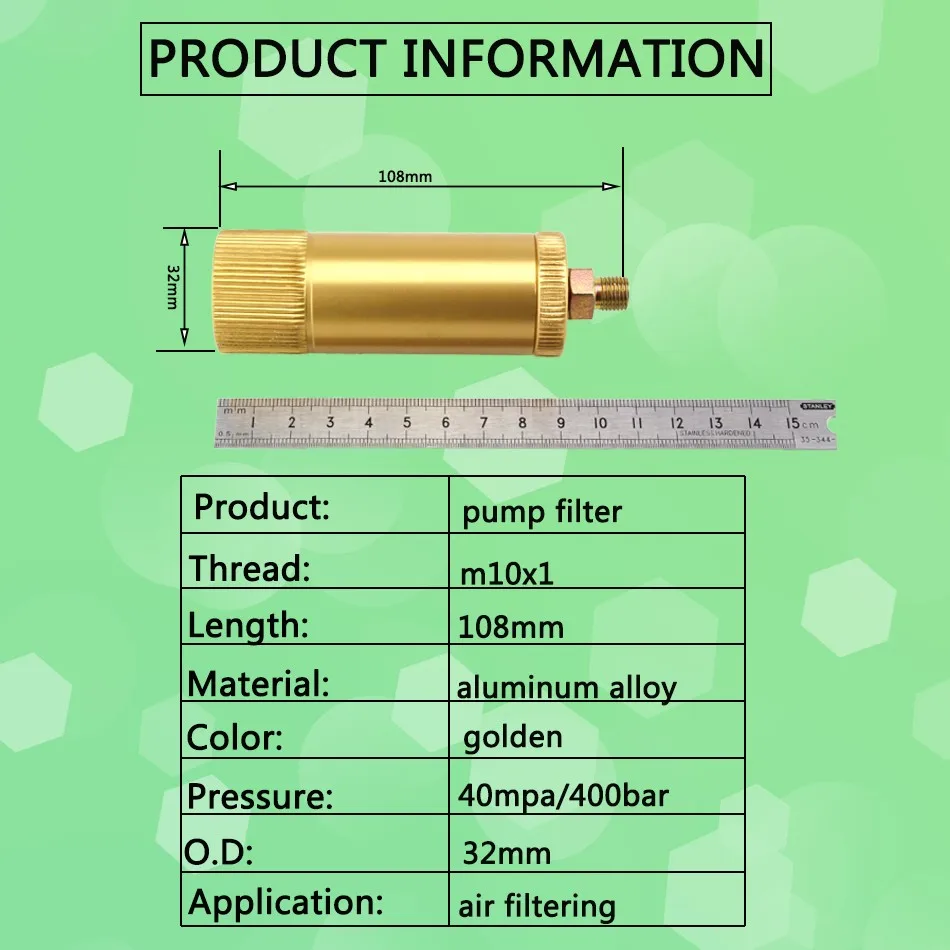 Насос высокого давления PCP для пейнтбола воздушный фильтр 40 МПа M10x1 водомасляный