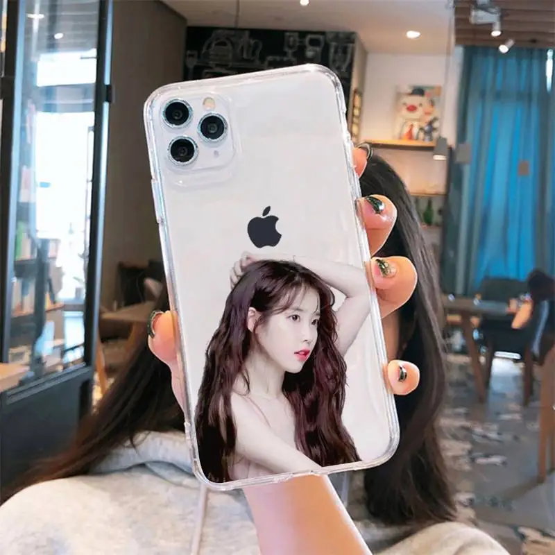 

IU Korean singer Phone Case Transparent for iPhone 6 7 8 11 12 s mini pro X XS XR MAX Plus cover funda shell