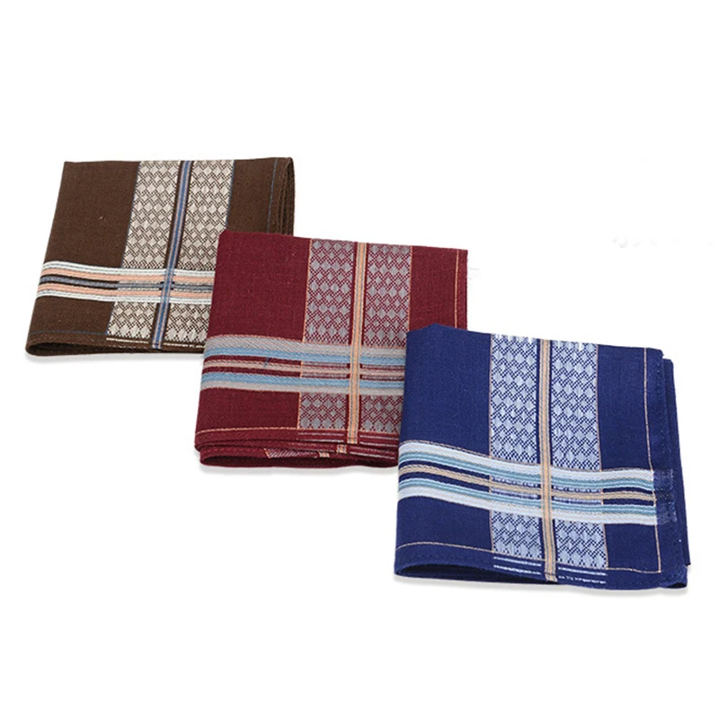 3 шт./лот квадратные клетчатые полосатые носовые платки мужские классические