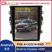 12 1 inch android 9 4g 64gb car radio multimedia player for ford mendeo 2013 auto ac head unit dsp carplay android auto