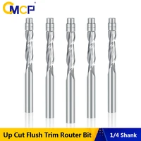 cmcp router bit 2 flute flush trim router bit with bearing guided 14 12 shank carbide end mill up cut cnc wood milling cutter