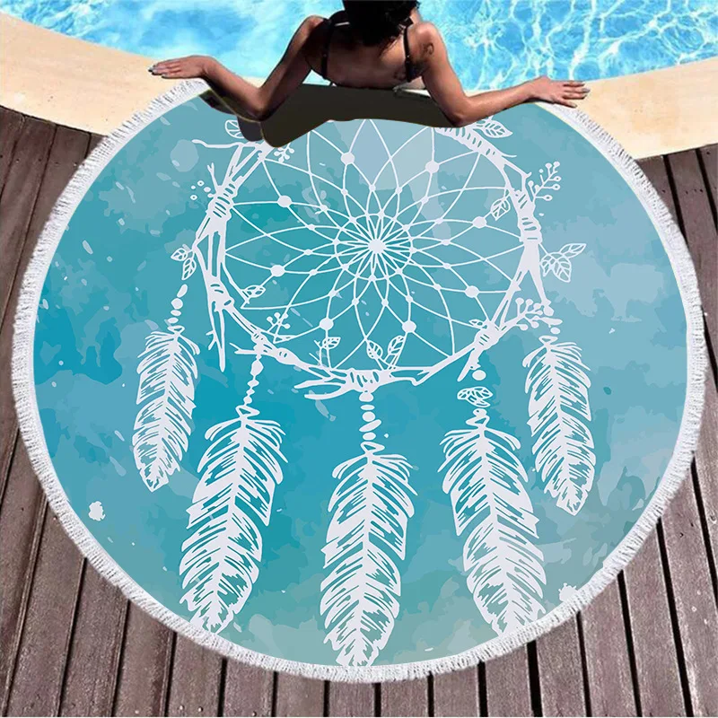 

Bohemia Round Beach Cloth Soft Beach Mandala pinted Swimming Towel Microfiber Bath Towels Mat Shawl Bandage Tassel Beach Towel