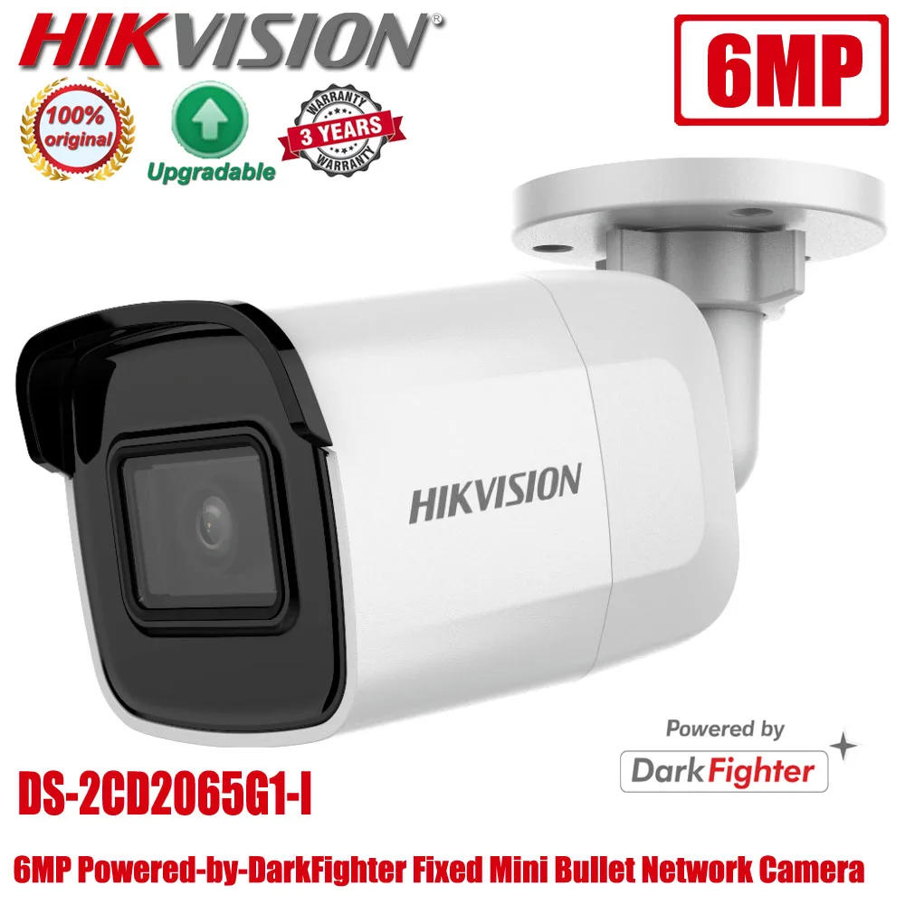 

Оригинальная Hikvision DS-2CD2065G1-I 6MP POE IR IP67 H.265 + фиксированная мини-цилиндрическая сетевая IP-камера видеонаблюдения DarkFighter