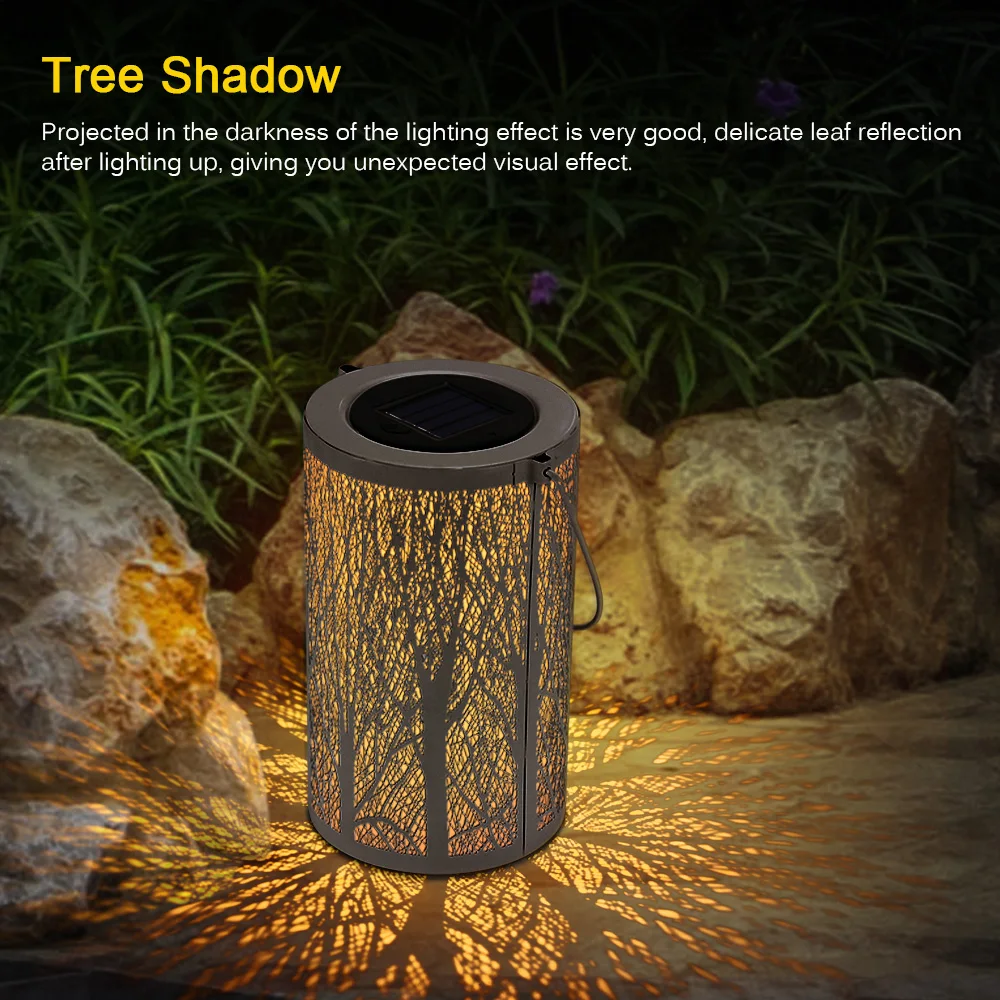 Солнечный цилиндрическая лампа Ночной Светильник Подвесной Фонари патио IP44