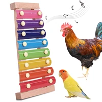chicken xylophone toy hanging hens pecking toys 8 metal keys suspensible wood for chicken coop parrot medium and large birds