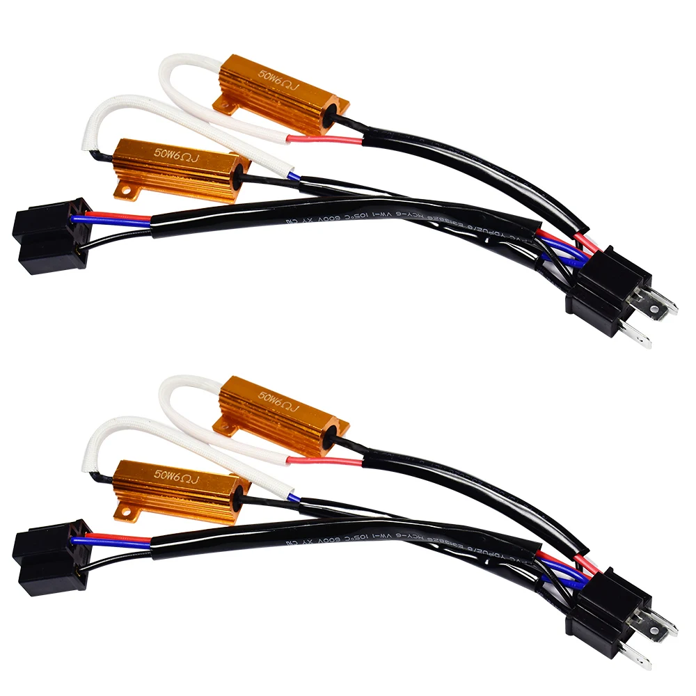 YUNPICAR H4 HB2 9003 50 Вт 6Ohm светодиодный РЕЗИСТОРЫ НАГРУЗКИ адаптер Fix мигающий мерцающий мигание для фар дневного света