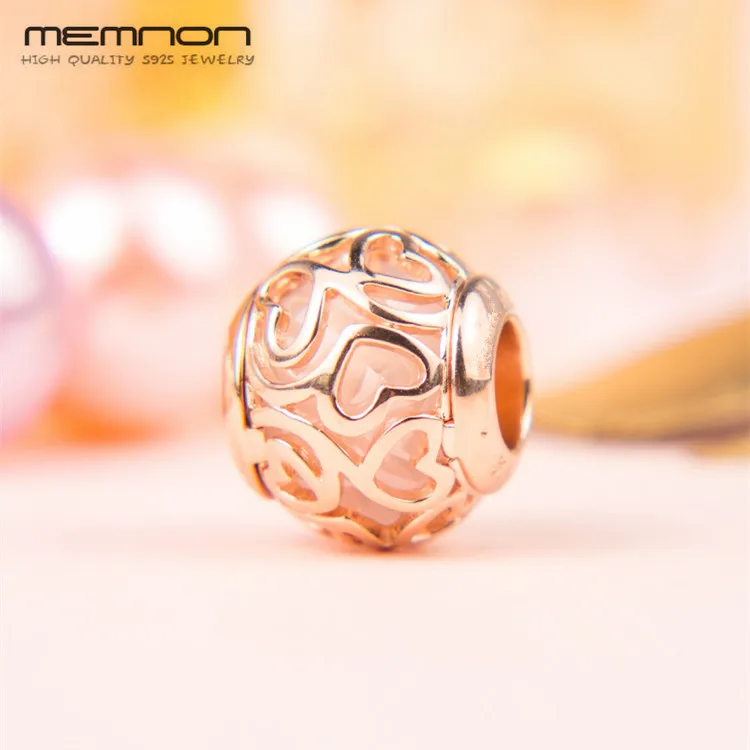 

Шармы в виде сердца с розой, 100%, серебряные бусины 925 пробы, европейские браслеты, ожерелья, самодельные Украшения для женщин