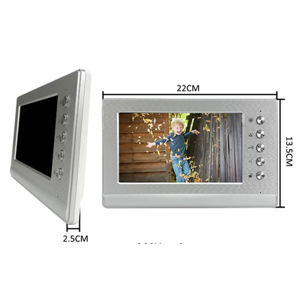 DragonsView Intercom with 2 Monitors 7 Inch Video Door Phone Home Doorbell Camera 800TVL for Apartment Security System | Безопасность и