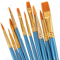 10pcslot paint brushes painting art brush for acrylic oil watercolor artist professional wooden handle painting kits stationery