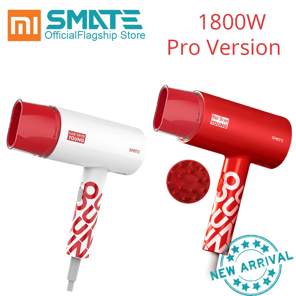 Smate 1800 Вт фен плюс бытовой двойной отрицательный ион воздуходувка фен для Xiaomi Вьющиеся Волнистые укладки выдув для женщин дома