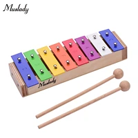 muslady 8 note colorful xylophone glockenspiel percussion musical instrument stainless steel material with wooden mallets