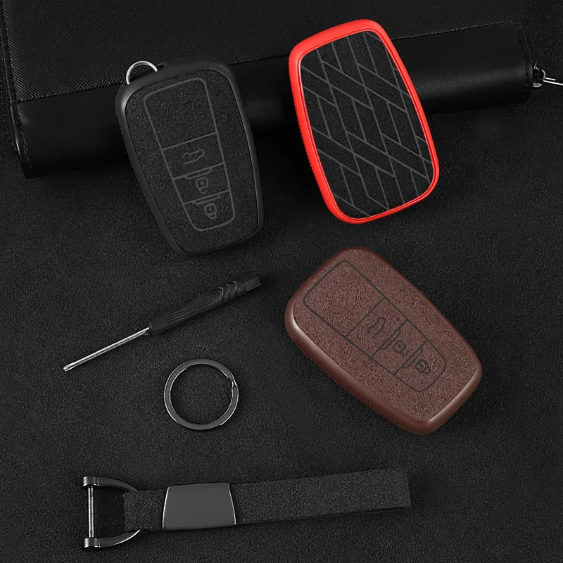 Замшевый ТПУ автомобильный корпус для дистанционного ключа чехол держатель Toyota