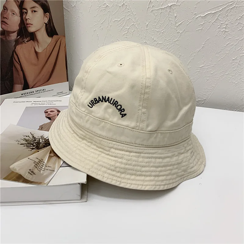 Корейский Харадзюку промытый хлопок Рыбацкая шляпа Женская японская ниша