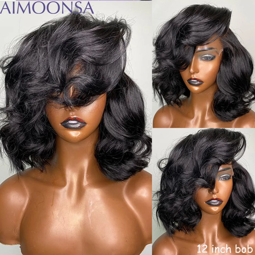 

Short Human Hair Wigs For Black Women 13x4 Body Wave Lace Front Wig Pre Plucked With Baby Hair Brazilian Pixie Cut Wig 130 Remy