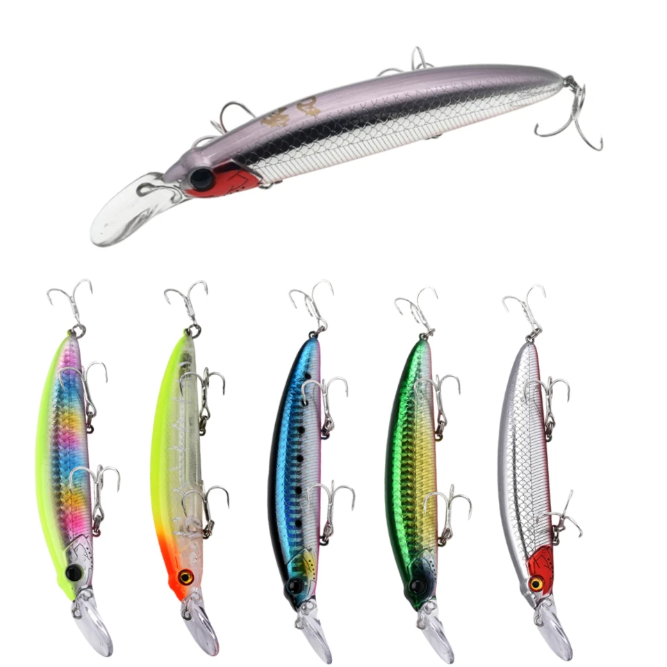 

SWOLFY 5pcs Minnow Fishing Lure 11cm 21g Floating 0-1m Artificial Hard Bait Bass Wobblers Lures Crankbait Pike fishing tackle