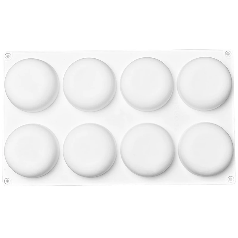 

m-coos 8 Cavity Oblate Shape Silicone Cake Mold For Baking Dessert Ice-Cream Mousse Chocolate Truffle Candy and Gummy Mold
