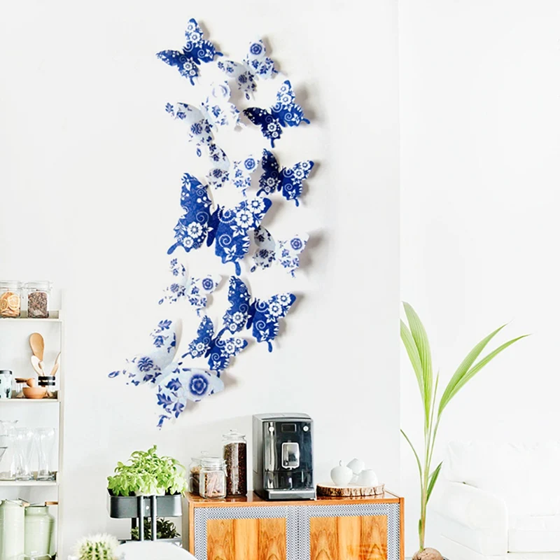 12 шт. настенные 3d наклейки в виде бабочек|wall sticker|3d butterflybutterfly decals |