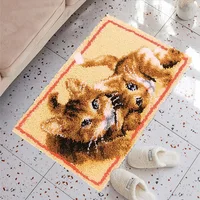Diy Cat Latch Hook Kits Rug Crochet Tapis Lovely Animal Needle Embroidery For Carpet Tapestry Kits Pattern Floor Mat Deco