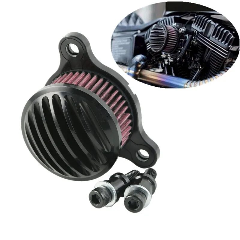 

Motorcycle Black Air Cleaner Intake Filter For Harley Sportster 48 72 XL883 XL1200 04-16