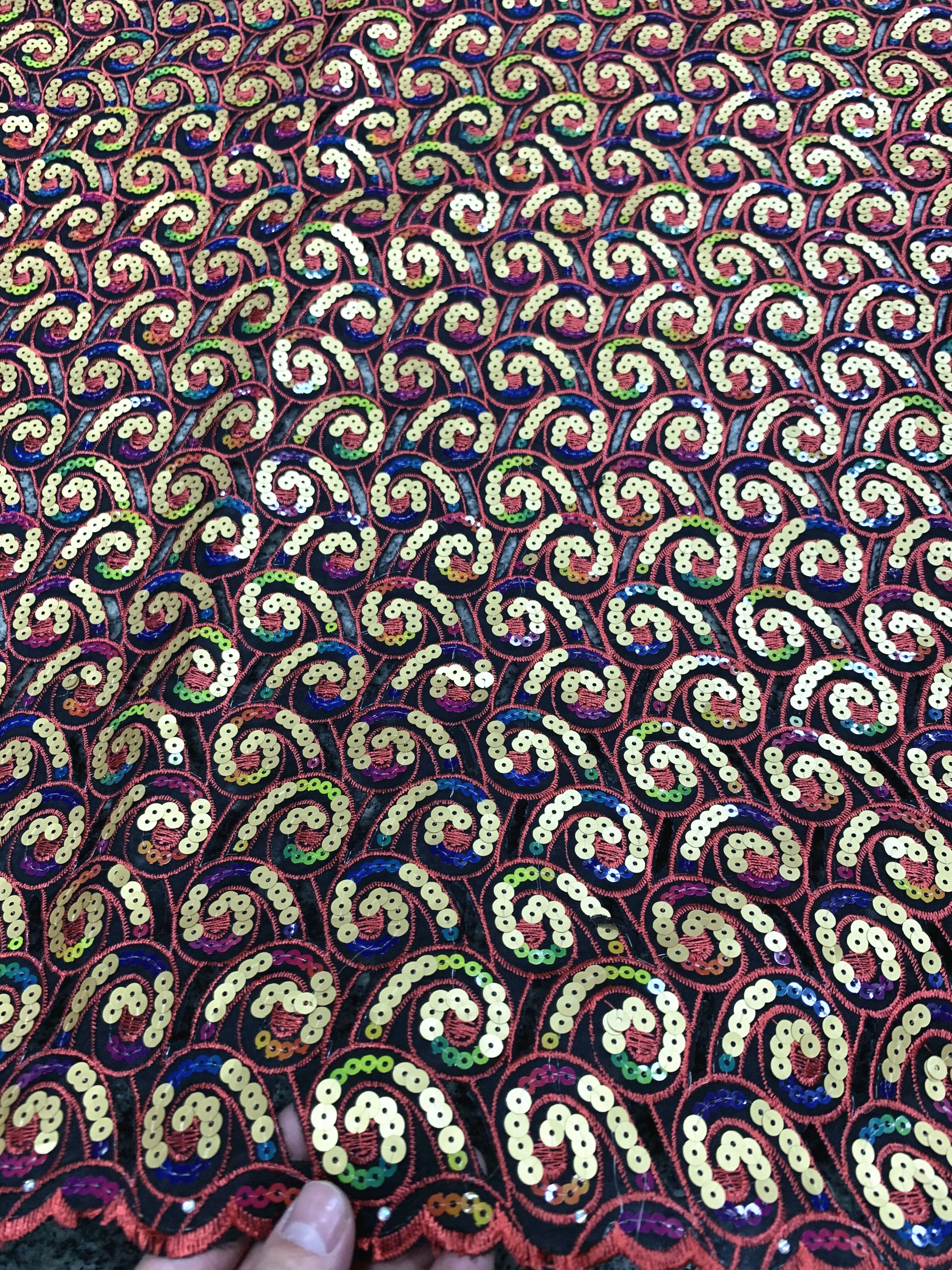 

African Handcut Organza Lace Fabric 2021 High Quality Nigerian French Sequins Lace Fabric Material For Wedding Dress