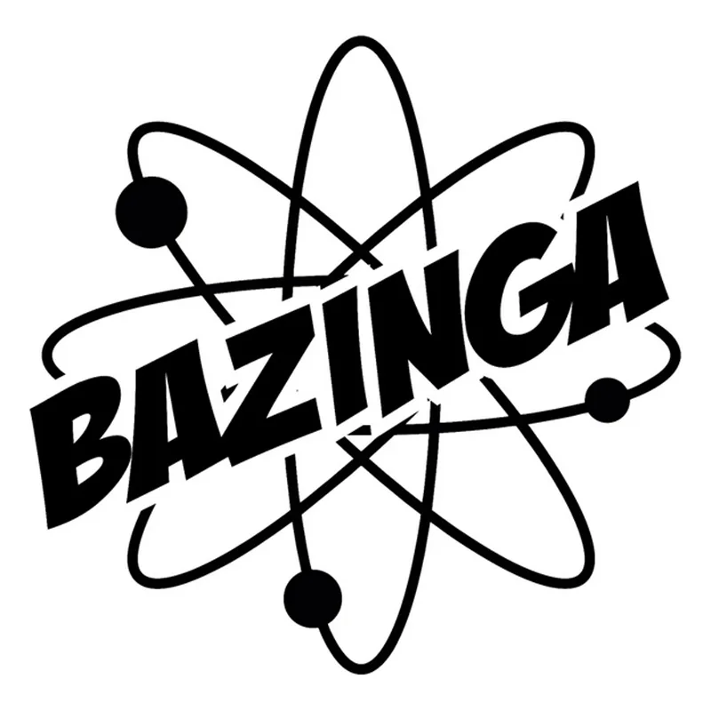 

16,2 см * 16 см креативные Виниловые стикеры Bazinga Science Atom, модный Стайлинг автомобиля