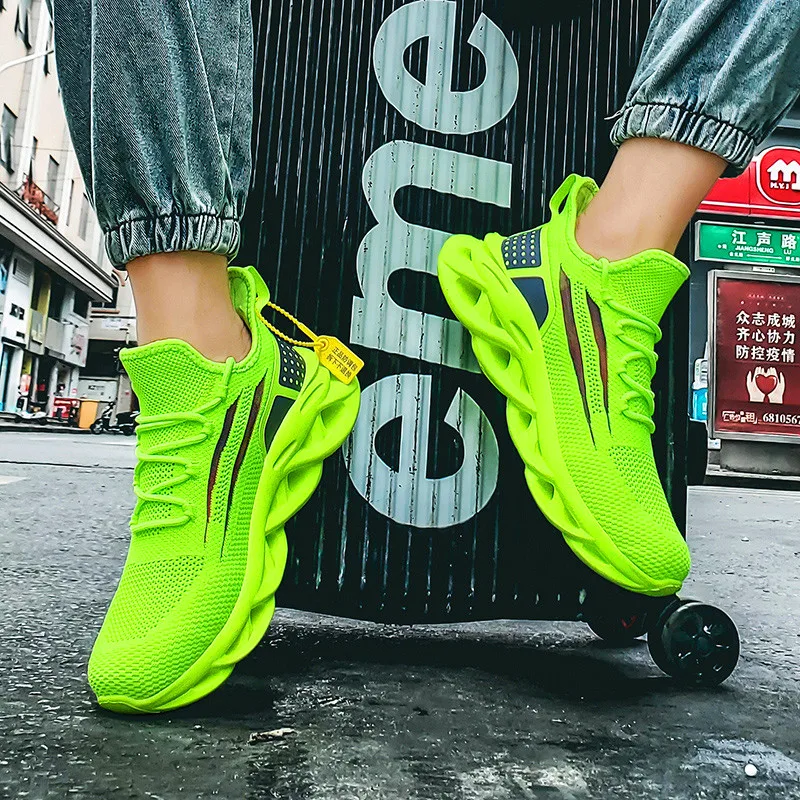 Мужские кроссовки с эластичной резиновой подошвой Уличная обувь дышащие удобные