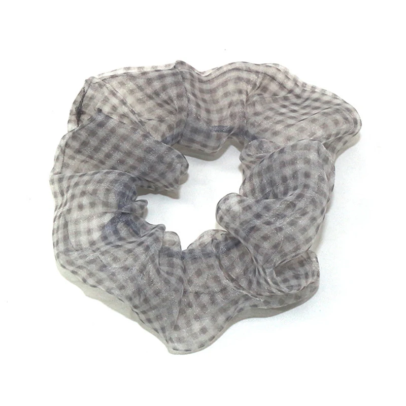 light grey 1 шт., хорошее качество, полосатые резинки для волос для девочек, эластичная резинка для волос, хлопковые резинки для волос, клетчатый конский хвост, аксессуары для волос - Цвет: light grey