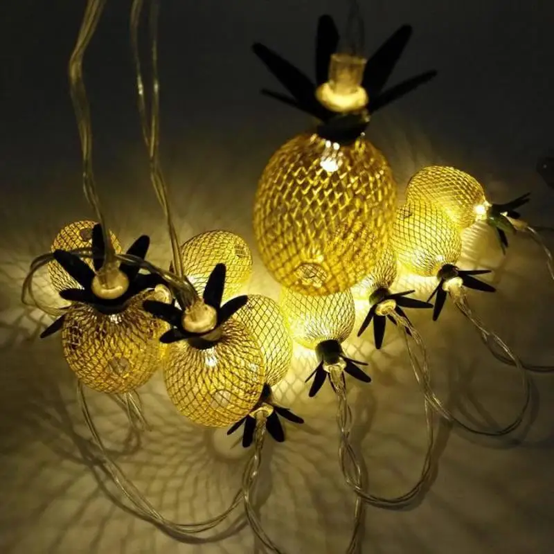 LED String Lights Pineapple Shape Room Garden Garland Festival Christmas Wedding Party Decoration Fairy Battery Powered | Лампы и