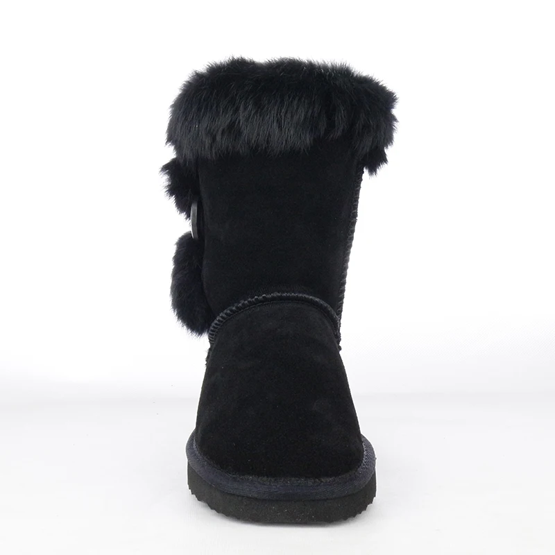 Модная женская обувь из натурального кроличьего меха зимние сапоги