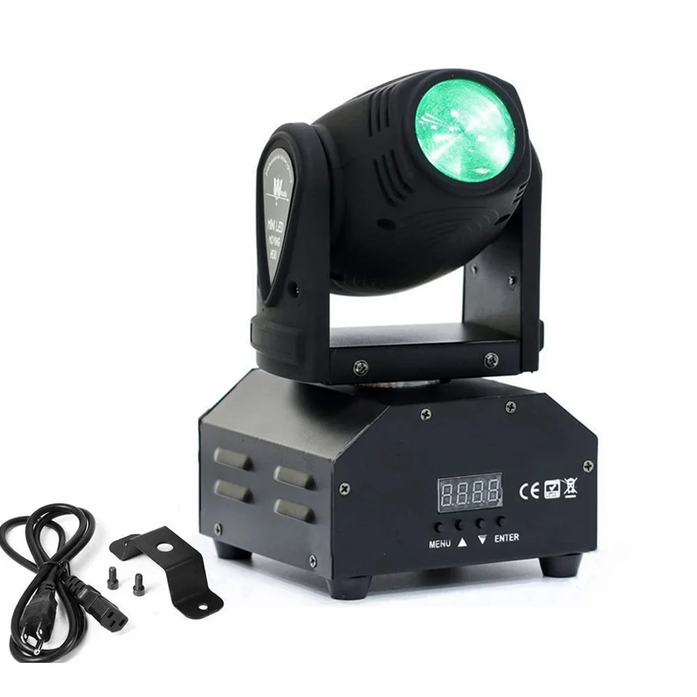 

10W Moving Head Stage Spot Light RGBW DMX512 Rotating Wash Lighting Effect Spotlight with Sound Activated Control for DJ Disco
