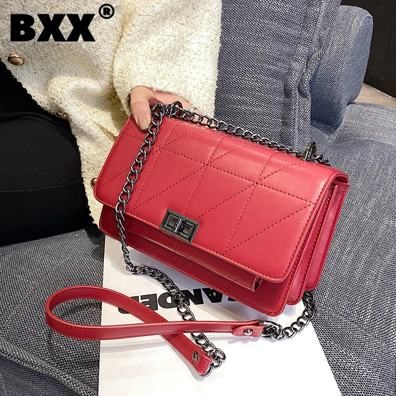 

[BXX] Woman New Brand Elegant Quality PU Leather Personality All-match Crossbody Shoulder Bag Fashion Tideautumn 2021 GF1169