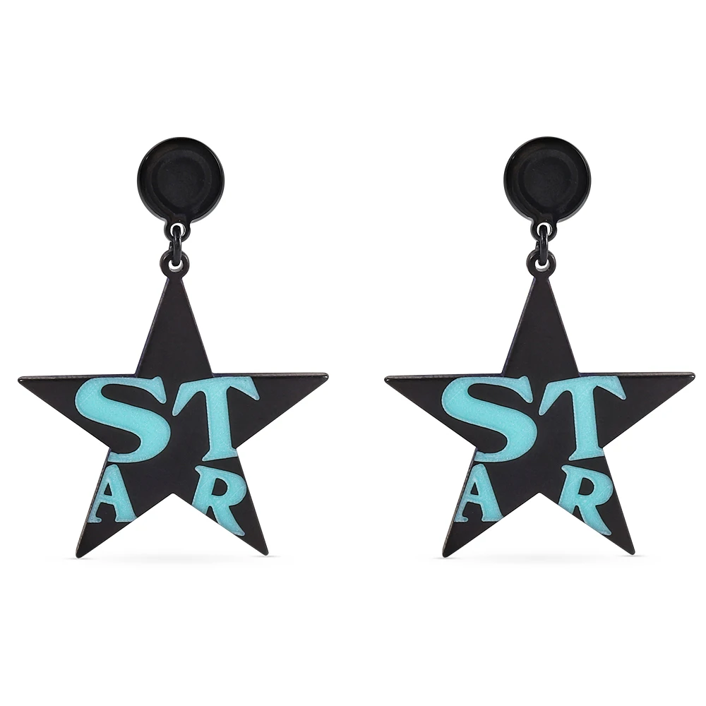 WYBU ацетатное волокно модные черные серьги капли со звездами для женщин