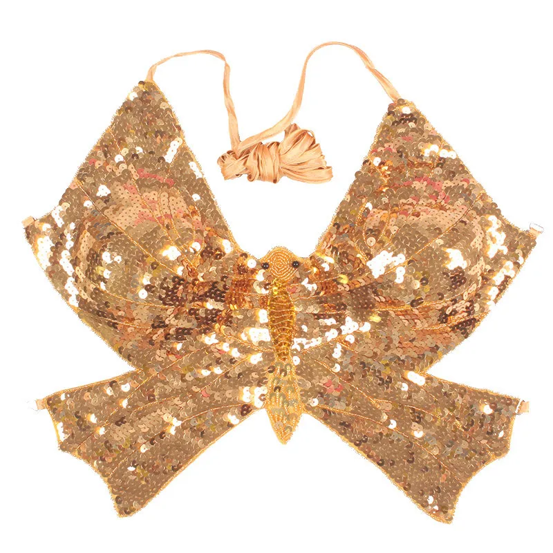 Женский топ на бретелях с открытой спиной и блестками | Женская одежда