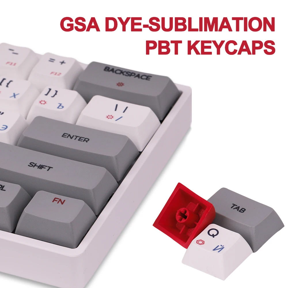 skyloong mechanical keyboard sk61 russian layout wired gateron optical switch rgb backlight pbt keycap macro driver gk61 pc game free global shipping