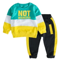 2020 new spring and autumn baby letter clothes childrens sports suit two piece boys and girls wear
