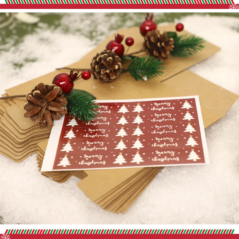 10 шт. Рождественская Подарочная коробка крафтовые мешки для конфет с веревками