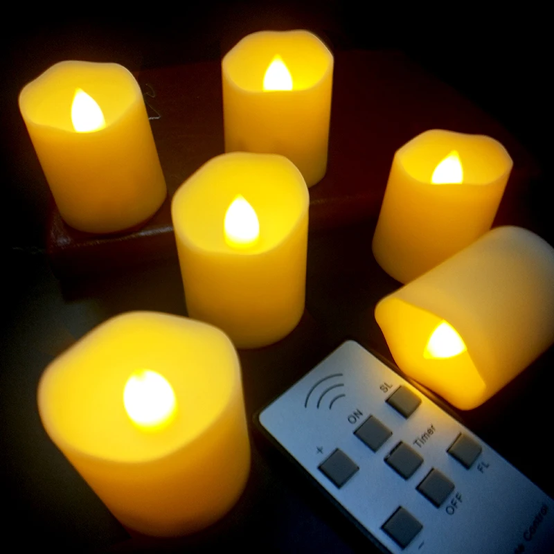 

6PCS Electronic LED Candles Flame Flickering Tealight Yellow Home Bedroom Party Wedding Festival Decor