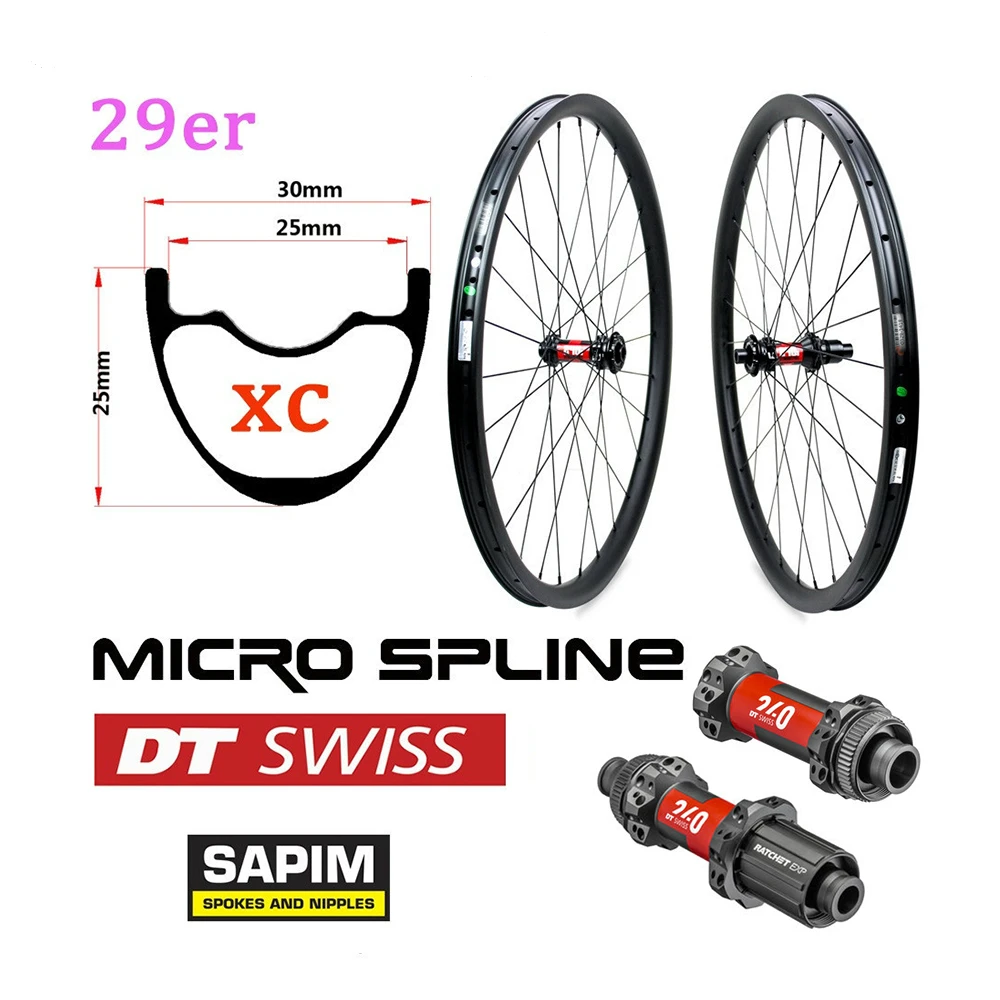 29er Углеродные MTB колеса 345g XC горный велосипед колесная 11 скорость 36T DT Swiss 240